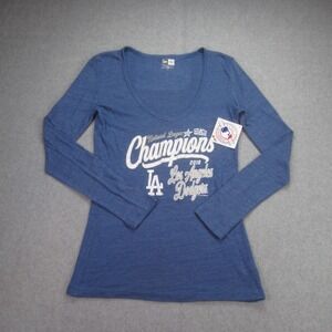 LA Dodgers Shirt Womens S Blue 2018 World Series Champions New Era Long Sleeve
